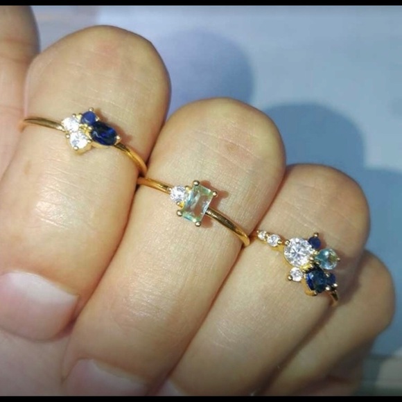 18K Plated Gemstone Rings - Picture 5 of 6